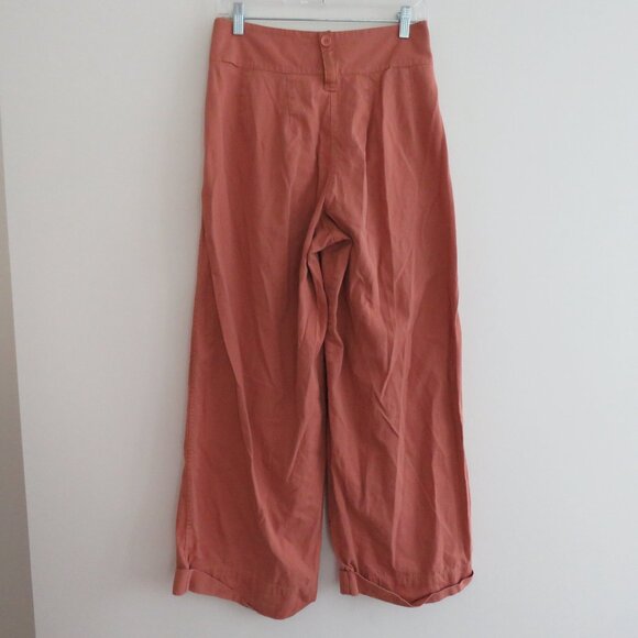 Anthropologie Tiny Ulysses Pants in Salmon Wide Leg Neutral, size M - Picture 10 of 14
